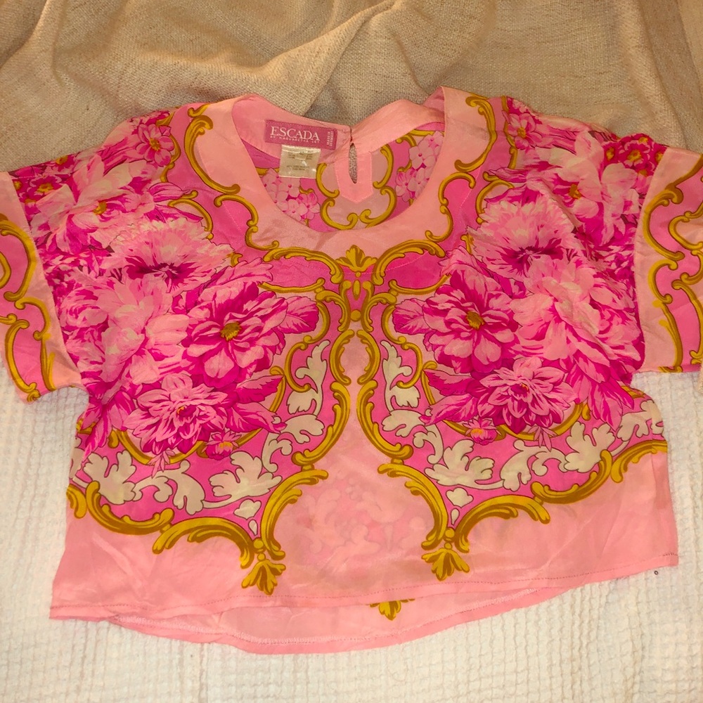 Vintage Escada by Margaretha Ley Printed Top